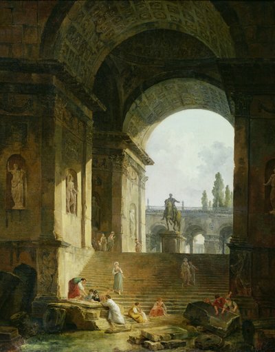 Schilderachtig uitzicht op het Capitool door Hubert Robert